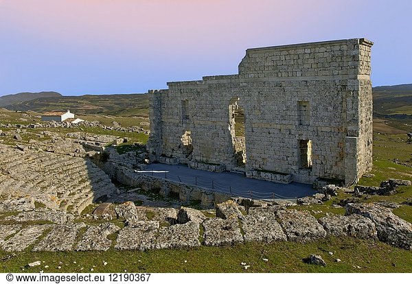 Roman theater of Acinipo  Ronda  Malaga province  Region of Andalusia  Spain  Europe.