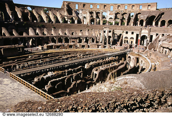 Rome  inside of the Colosseum  Roman circus dating from 72 a.C.