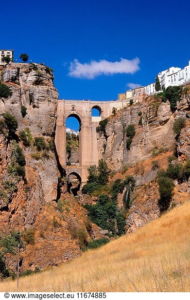 Ronda (Málaga) Spain. New bridge over the Tajo de Ronda.