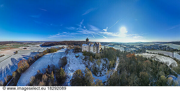 Ronneburg Castle amidst trees on sunny day in Wetterau  Hesse  Germany