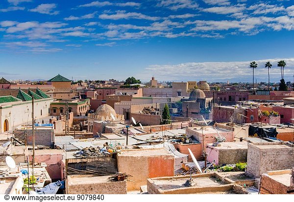 Rooftop view  Marrakech (Marrakesh)  Morocco  North Africa  Africa.
