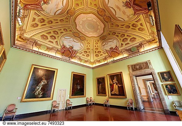 Room of The Bourbons of Naples  Spain and France This room contains portraits of the Bourbon Dynasty The Kings of Naples Royal Palace of Caserta  Italy A UNESCO World Heritage Site