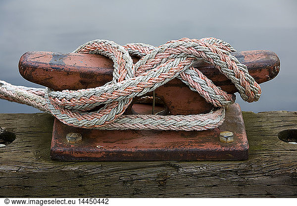 Rope Tied to Cleat  Seattle  Washington