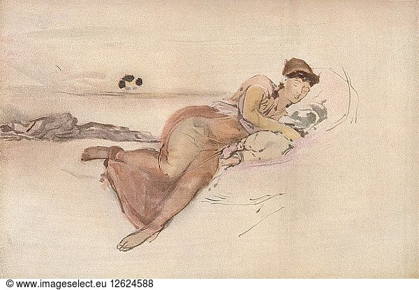 Rose and Pink  The Mothers Siesta  c1875. Artist: James Abbott McNeill Whistler.