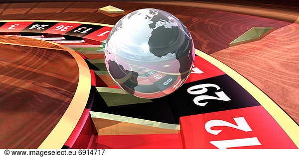 Roulette Wheel With Earth Ball