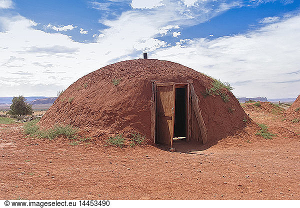 Round shelter in desert