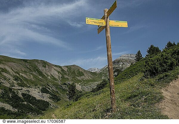 Route Pico de Aspe  Aisa-Tal  Jacetania  Huesca  Spanien.
