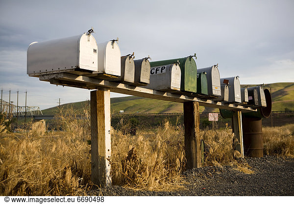 Row of mailboxes  Palouse  Washington