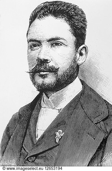 Rubén Darío (1867-1916  nicaraguanischer Dichter  Stich aus dem Jahr 1892.