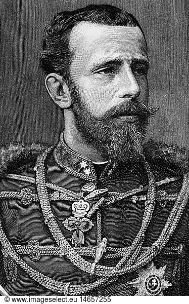 Rudolf  21.8.1858 - 30.1.1889  Kronprinz von Ã–sterreich-Ungarn  Portrait  Xylografie  um 1885