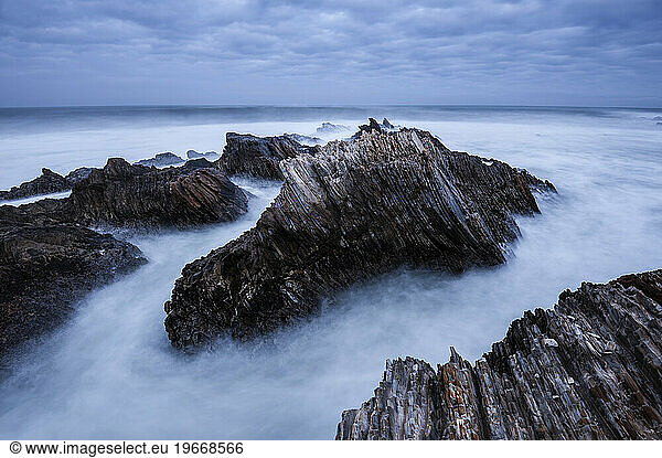 Rugged coastal landscape at Montana De Oro State Park  California.