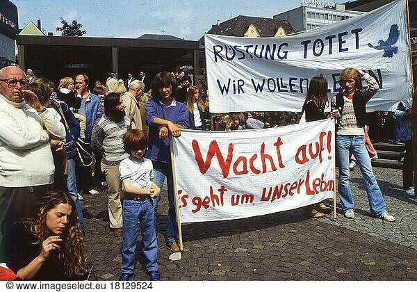 Ruhrgebiet. Friedensbewegung. Demo für Abrüstung 1981
