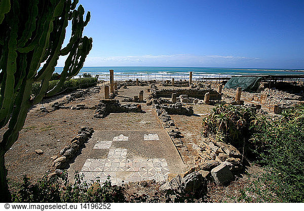 Ruin of roman architecture Realmonte Sicily Italy