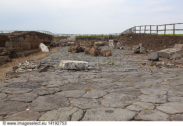 Ruin of Roman road  Parco Archeologico di Vulci  Lazio  Italy