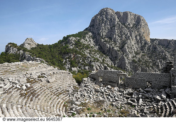 Ruine  Amphitheater  antike Stadt  Termessos  Provinz Antalya  Türkei  Asien
