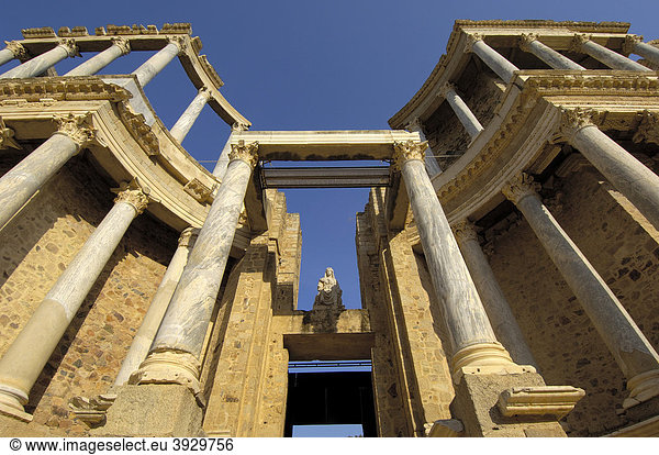 Ruine  Theater in der alten römischen Stadt Emerita Augusta  Ruta de la Plata  Merida  Provinz Badajoz  Spanien  Europa