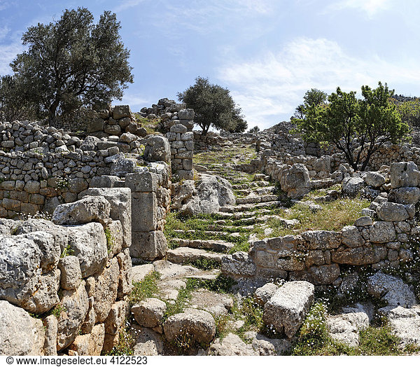 Ruinen aus dem 5.Jh. vor Chr. der dorischen Stadt Lato  Kreta  Griechenland