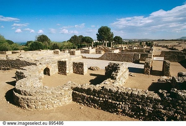 Ruinen der alten griechischen und römischen Stadt. Ampurias. Provinz Girona. Spanien
