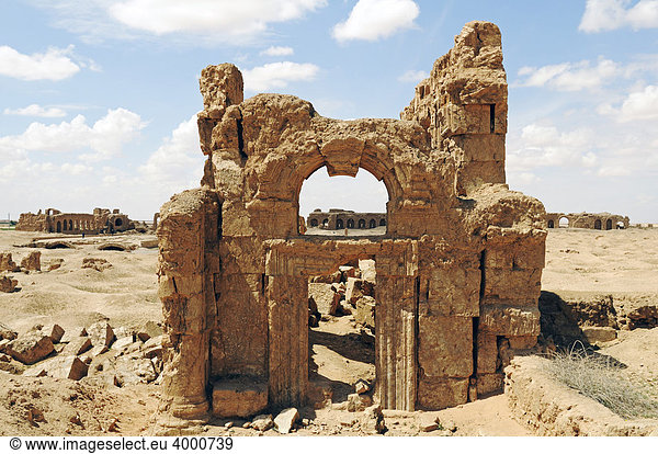 Ruinen der byzantinischen Festung Resafa  Sergiopolis  Syrien  Asien