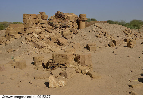 Ruinen der Königsstadt von Meroë Nubien Nahr an-Nil Sudan Afrika