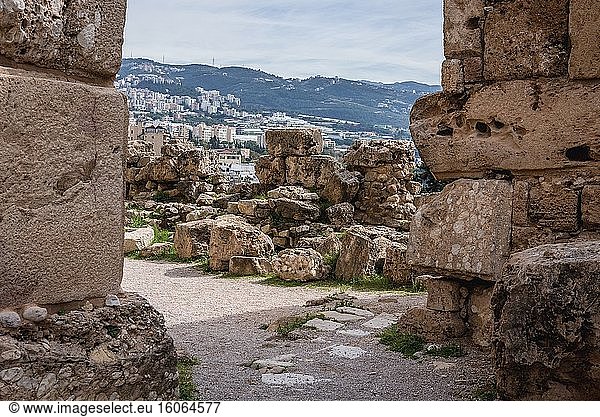 Ruinen der Kreuzritterburg in Byblos  der größten Stadt im Gouvernement Berg-Libanon im Libanon.