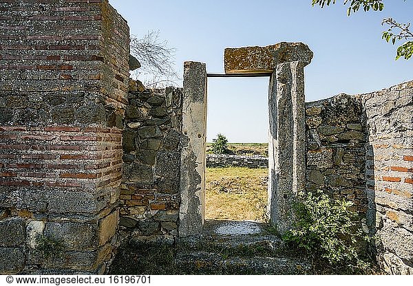 Ruinen der römischen Bäder (thermea). Festung Histria  archäologische Fundstätte Histria. Istrien  Kreis Constan?a  Region Dobrudscha  Rumänien  Europa.