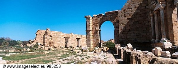 Ruinen der römischen Stadt. Leptis Magna. Libyen