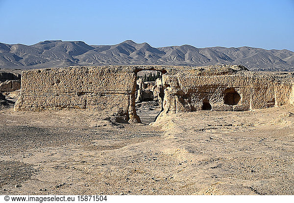 Ruinen der Stadt Jiaohe an der Seidenstraße,  Hauptstadt des Königreichs Jushi 450-640 n. Chr.,  Autonome Region Xinjiang-Uigurien,  China,  Asien