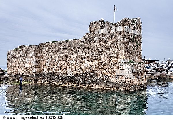 Ruinen des antiken Hafens von Byblos  der größten Stadt im Gouvernement Mount Lebanon im Libanon.