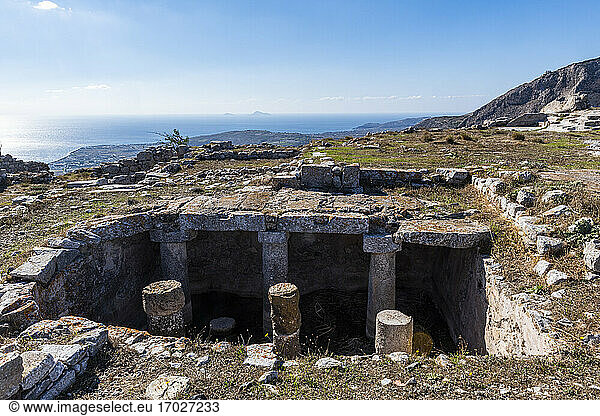Ruinen des antiken Thera  Santorin  Kykladen  Griechische Inseln  Griechenland  Europa