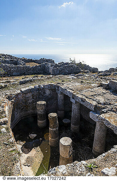 Ruinen des antiken Thera  Santorin  Kykladen  Griechische Inseln  Griechenland  Europa