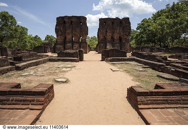 Ruinen des Königspalastes Sacred City Polonnaruwa Nord-Zentralprovinz Sri Lanka Asien