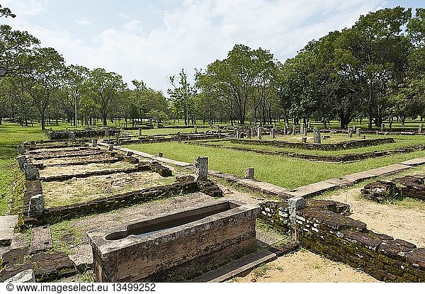 Ruinen des Krankenhauses  Altes Krankenhaus  Ayurveda-Ölbadewanne  Mihinthale  Anuradhapura  Nördliche Zentralprovinz  Sri Lanka  Asien