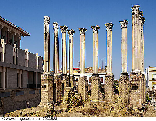 Ruinen des römischen Tempels in Cordoba  Andalusien  Spanien  Europa