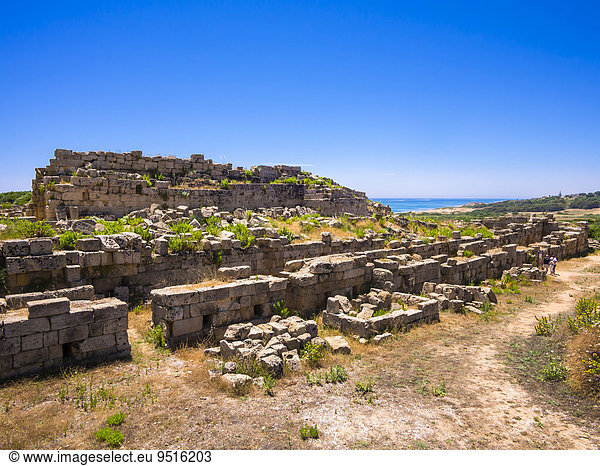 Ruinen des Tempels der Hera Tempel C und G der Zeusgattin Hera oder Juno Selinunt Marinella Sizilien Italien Europa