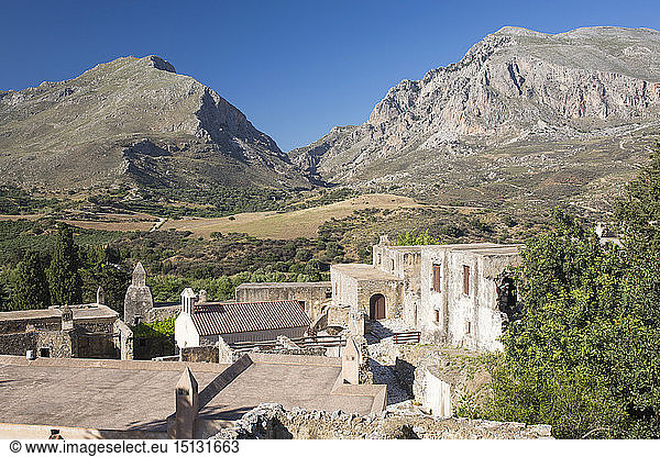 Ruinen des unteren Preveli-Klosters  Preveli  bei Plakias  Rethymno (Rethymnon)  Kreta  Griechische Inseln  Griechenland  Europa