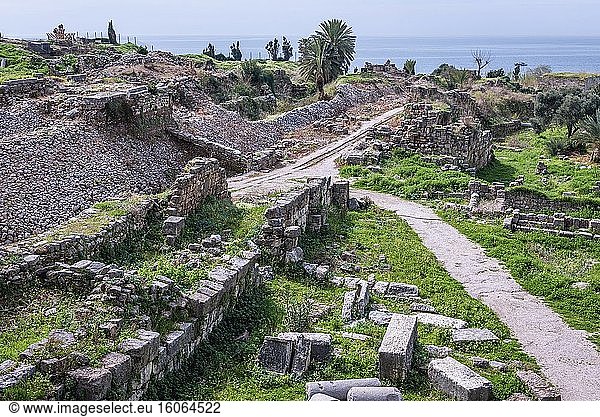 Ruinen um die Kreuzritterburg in Byblos  der größten Stadt im Gouvernement Mount Lebanon im Libanon.