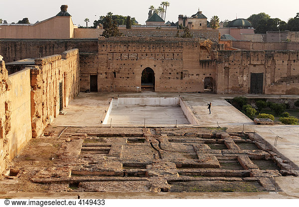 Ruinen und Grundmauern  Palais el-Badi  Marrakesch  Marokko  Afrika