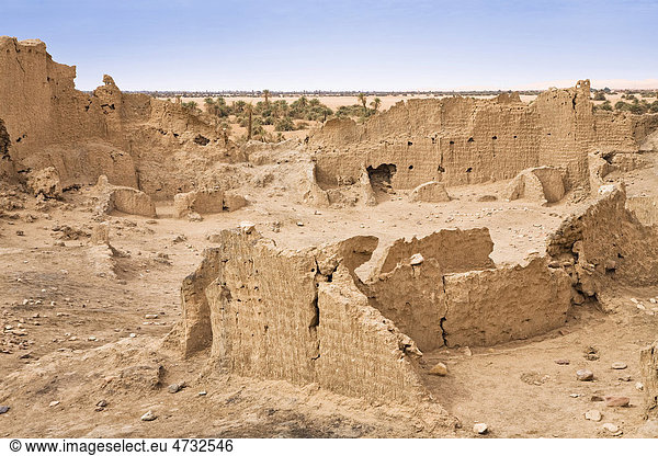 Ruinen von Germa mittelalterliche Hauptstadt der Garamanten Libyen Sahara Nordafrika Afrika