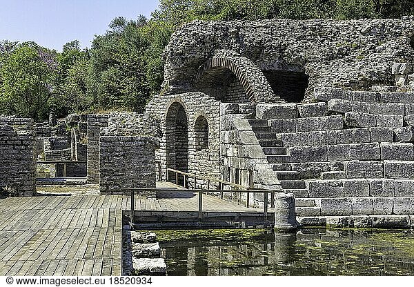 Ruinenstätte Butrint nahe der Stadt Saranda im Süden des Landes  historische Sehenswürdigkeit  UNESCO Welterbestätte  Butrint  Albanien  Europa