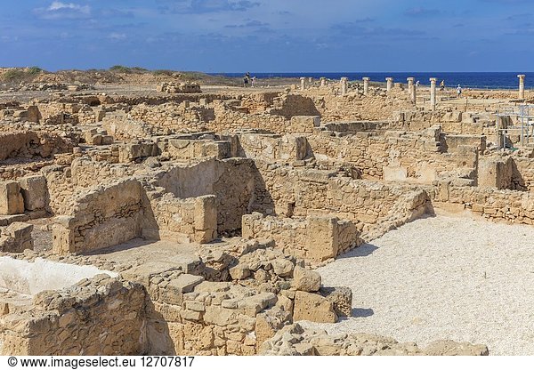 Ruins of ancient city of Paphos  Paphos Archaeological Park  Kato Pafos  Cyprus.