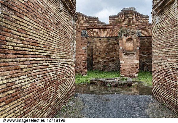 Ruins of ancient Roman Ostia Antica, Lazio, Italy.