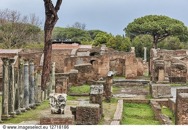 Ruins of ancient Roman Ostia Antica  Lazio  Italy.