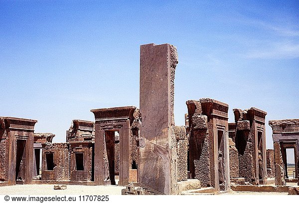 Ruins of Apadana Palace of Emperor Darius the Great  Persepolis archaeological site  Iran.