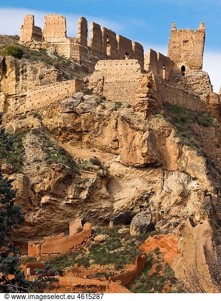 Ruins of keep and castle walls  Daroca. Zaragoza province  Aragon  Spain