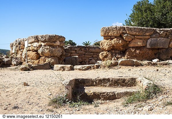 Ruins of the ancient Nuraghic civilization of Palmavera. Alghero  Sardinia. Italy.