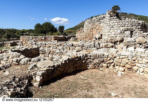 Ruins of the ancient Nuraghic civilization of Palmavera. Alghero Sardinia. Italy.