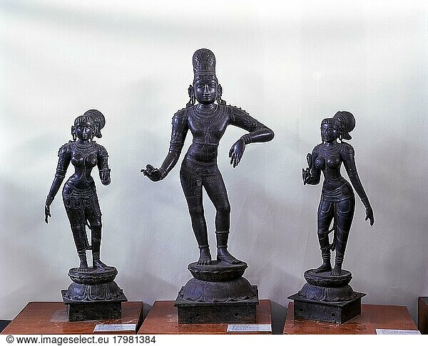 Rukmani-Krishna  Sathyabama Bronze-Skulpturen - 16. Jahrhundert
