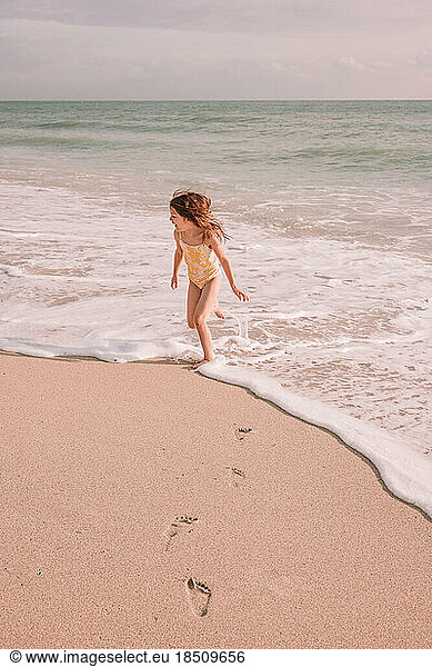 Running on the beach in Miami florida