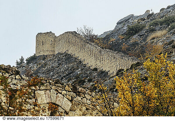 Russia  Dagestan  Gunib  Old fortified wall at fort